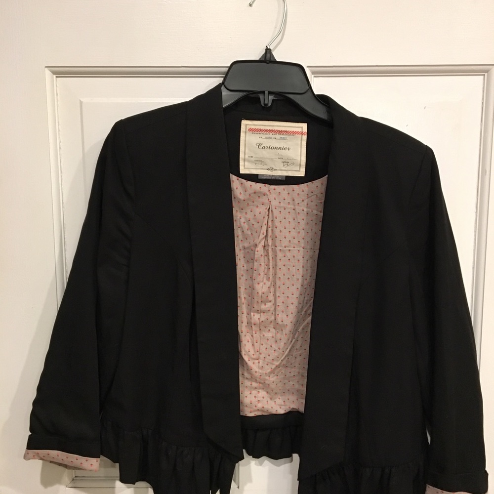 Anthropologie Black Peplum Jacket